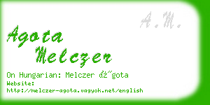 agota melczer business card
